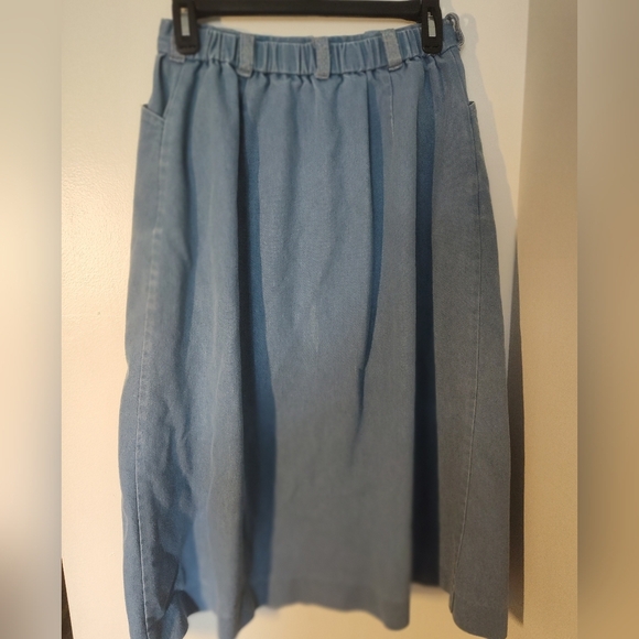 Vintage Denim Button-Front Skirt - Picture 2 of 3